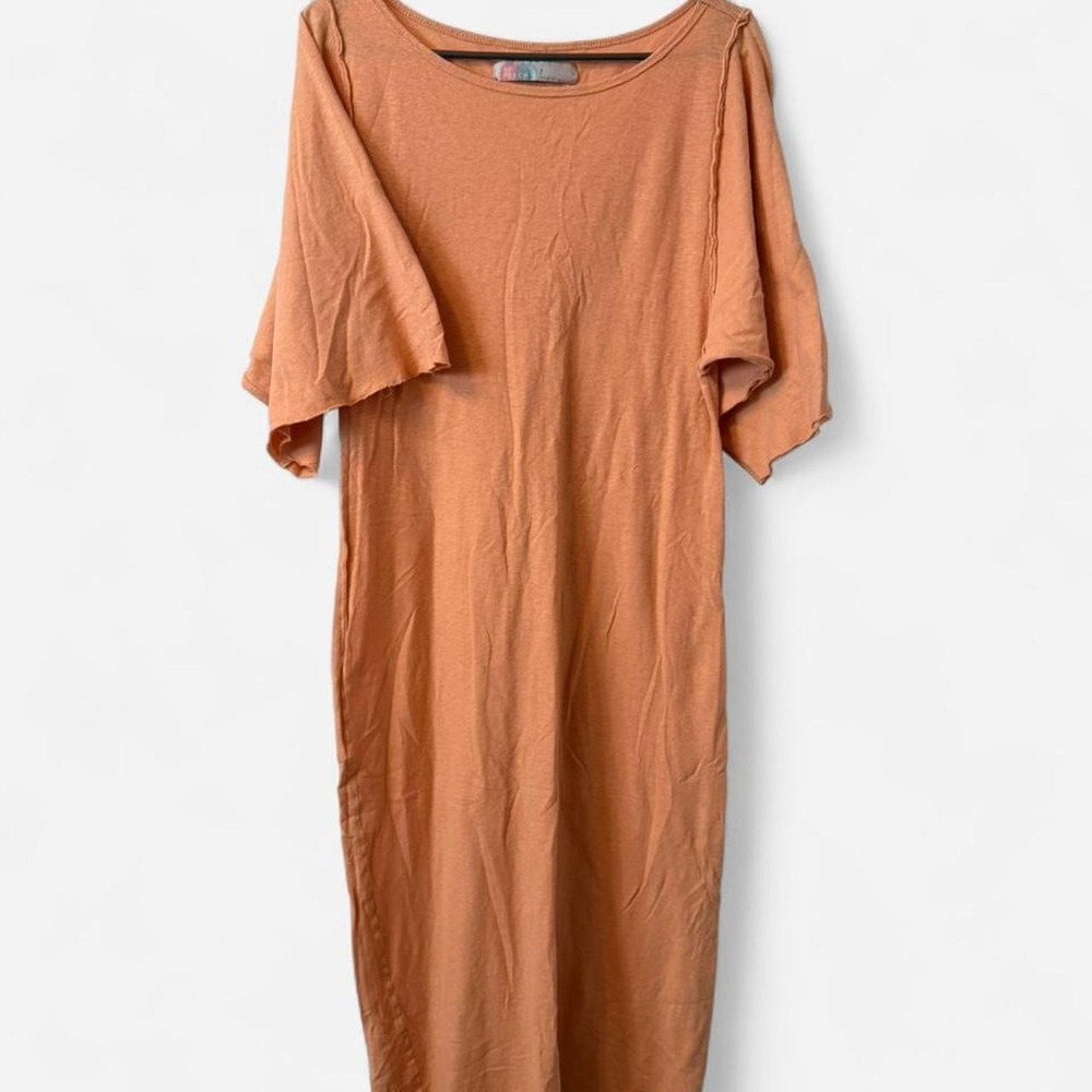 Free People Beach orange maxi dress with flutter sleeves Size S